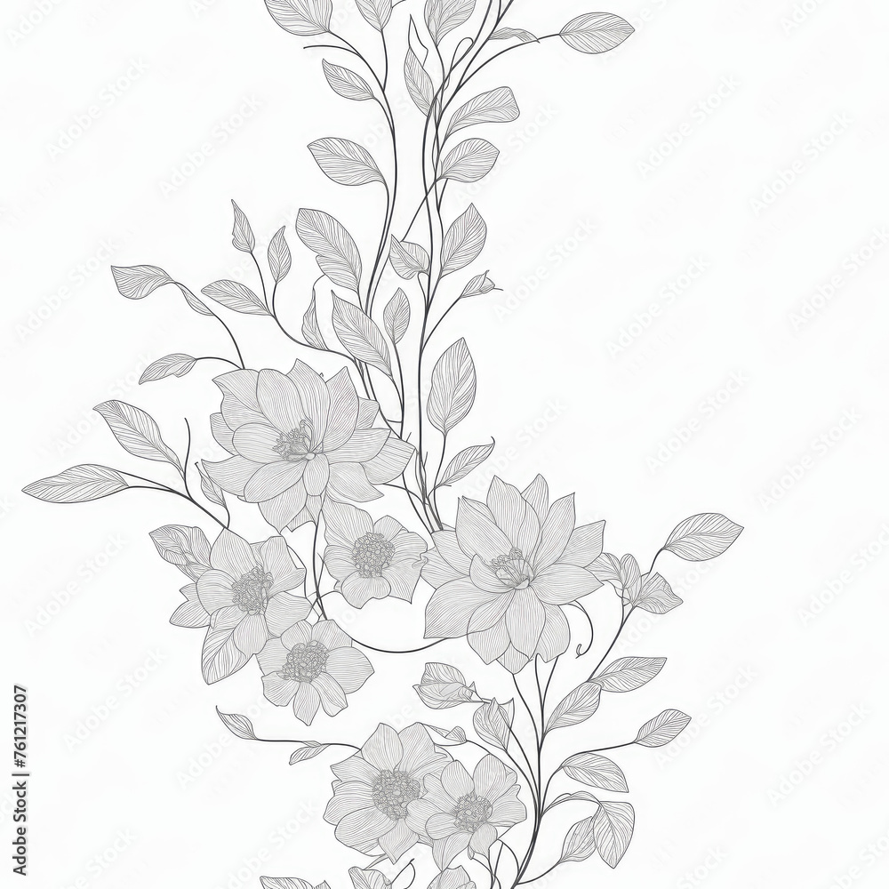 Flowers. Abstract seamless pattern. AI generated. Flowers. Abstract seamless pattern. AI generated.
