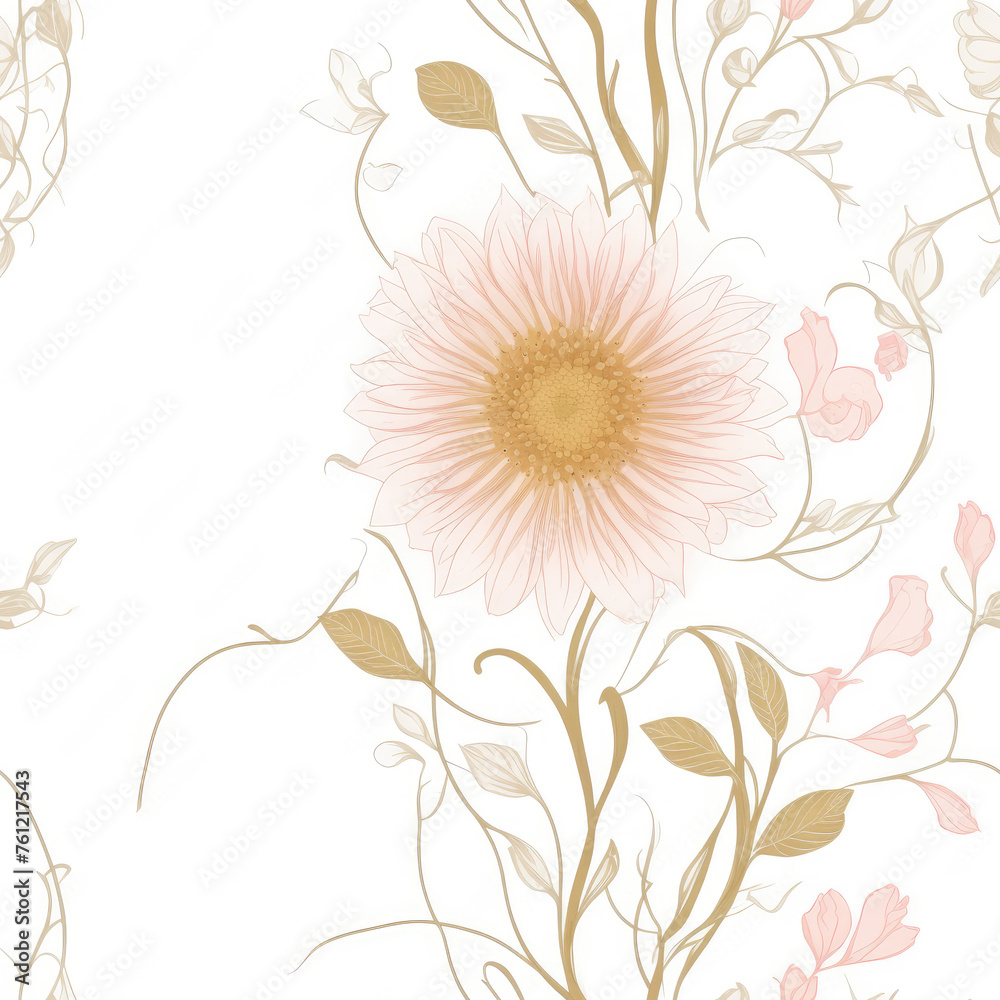 Flowers. Abstract seamless pattern. AI generated. Flowers. Abstract seamless pattern. AI generated.