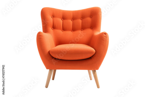 Orange Chair on White Background. On a Transparent Background.