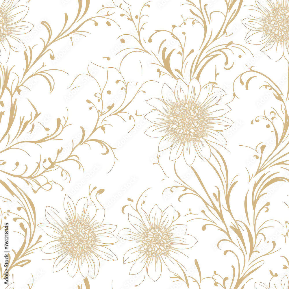 Flowers. Abstract seamless pattern. AI generated. Flowers. Abstract seamless pattern. AI generated.