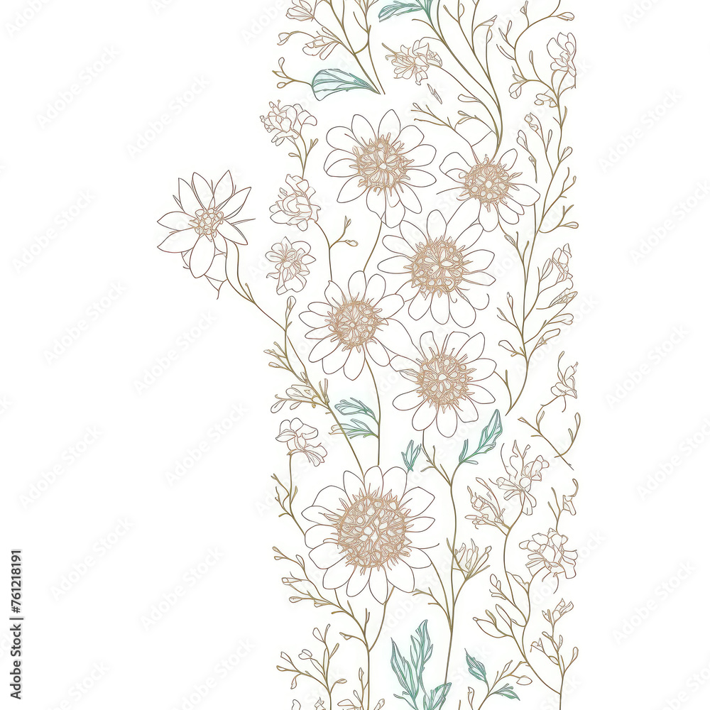 Flowers. Abstract seamless pattern. AI generated. Flowers. Abstract seamless pattern. AI generated.
