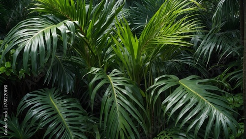 The bright green foliage of a tropical palm, meticulously isolated for a clear cut-out effect Generative AI © Haroon