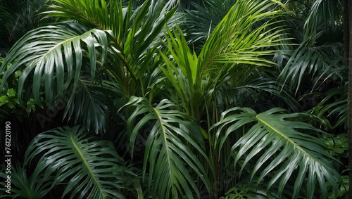 The bright green foliage of a tropical palm, meticulously isolated for a clear cut-out effect Generative AI