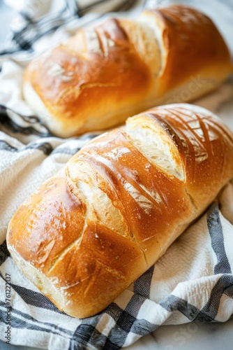 Freshly Baked Artisan Bread Loaves With Golden Crusts and Flour Dusting