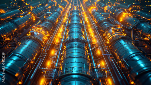 Pipelines of refinery. Modern industry