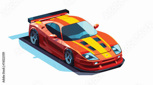 Bright cartoon gaming car in the style of flat.