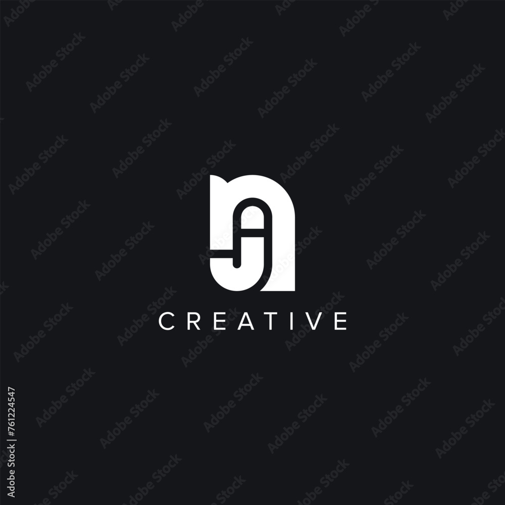 Abstract Letters NJ JN Creative Logo Initial Based Monogram Icon Vector symbol. Abstract Letters NJ JN Creative Logo Initial Based Monogram Icon Vector symbol.