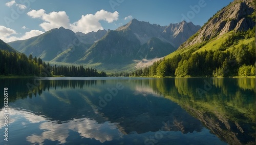 Mountain and Lake Views in Spring and Summer © ART Forge