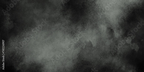Black scratched grunge banner background old film effect space for text. Smoke on black background