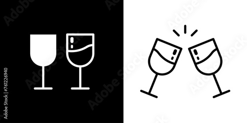 Drinks glass vector icon. Line and filled flat icon. wine glass. Bar symbol. vector illustration concept