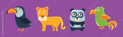 Wild African Animal and Zoo Beast Vector Set