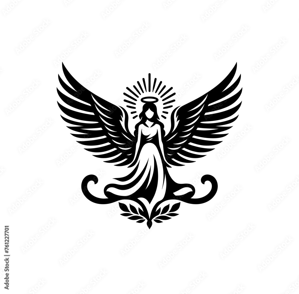 Fototapeta premium angel graphic vector illustration in vintage style for streetwear and urban style t-shirts design, hoodies 