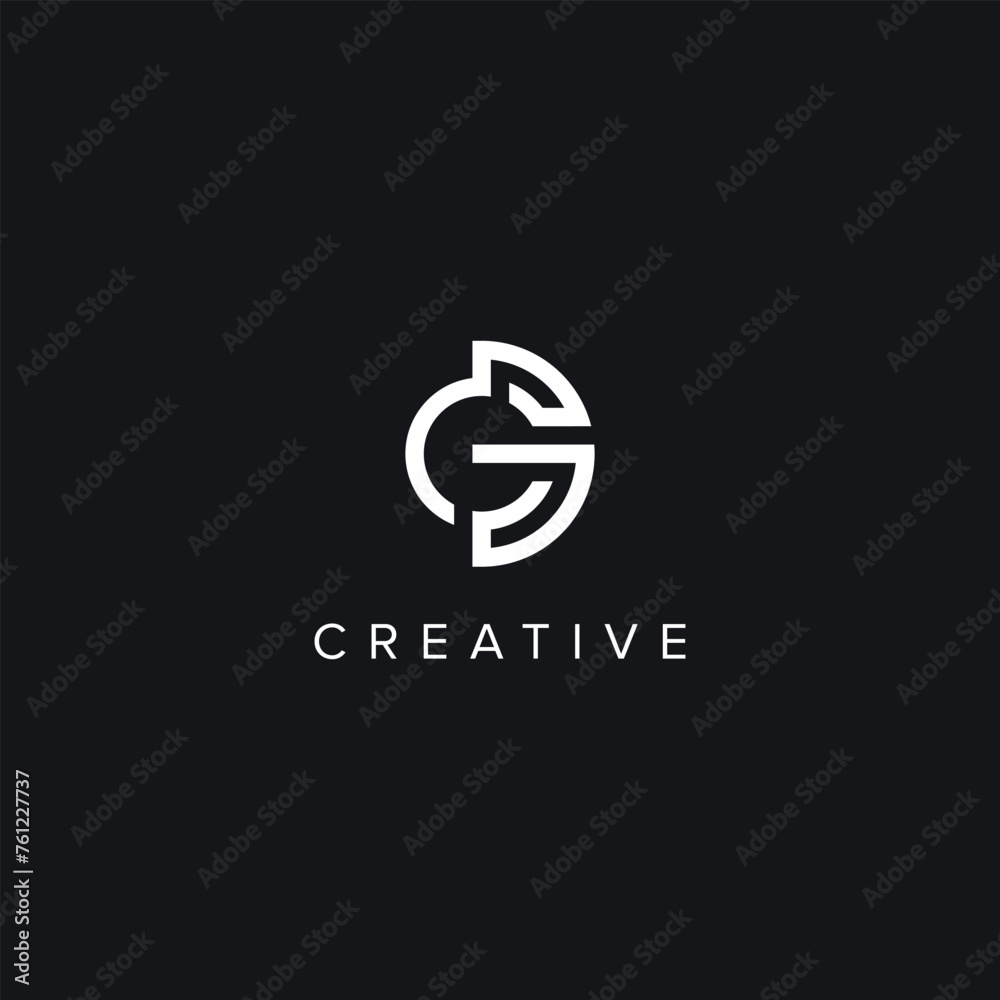 Abstract Letters CG GC Creative Logo Initial Based Monogram Icon Vector symbol