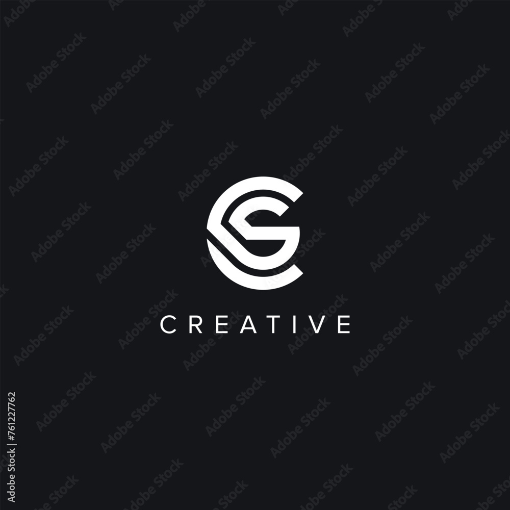 Abstract Letters CS SC Creative Logo Initial Based Monogram Icon Vector symbol.