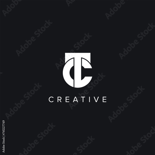Abstract Letters CT TC Creative Logo Initial Based Monogram Icon Vector symbol.