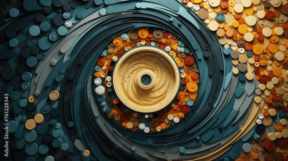Obraz premium Circular abstract pattern with dots