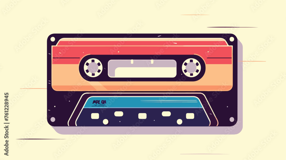 Cassette Tape flat vector isolated on white background