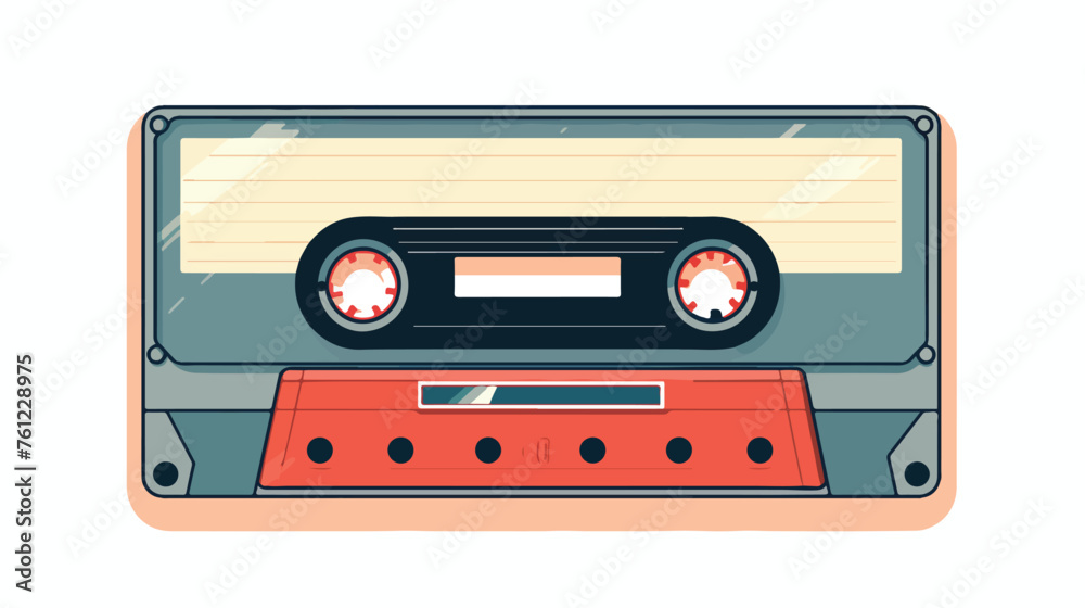 Cassette Tape flat vector isolated on white background