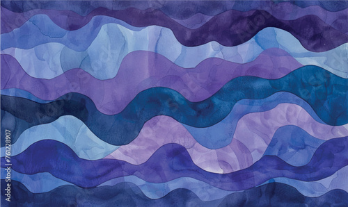 watercolor navy blue violet waves background