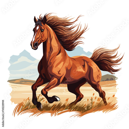 Fototapeta Naklejka Na Ścianę i Meble -  A majestic horse illustration galloping