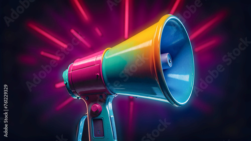 Suggest a Friend. Megaphone business concept image Concept announcement: pay attention. online advertising marketing digital 

