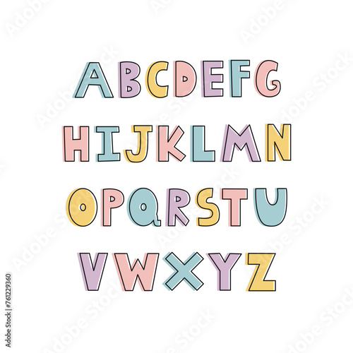 Colorful 3D Alphabet Set Illustration for Happy Birthday Celebration Design