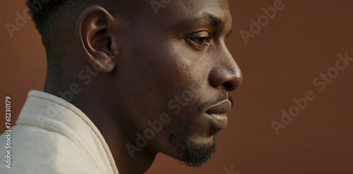 profile of african man with nubian nose as concept of contour nose shape