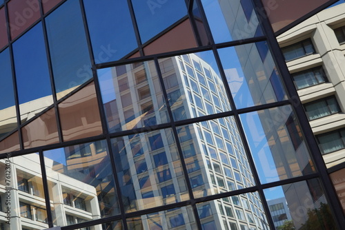 A kaleidoscope of buildings and windows in an urban business building setting