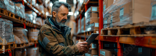 Efficient Warehouse Manager Utilizing Technology to Prepare Shipments © Fernando Cortés