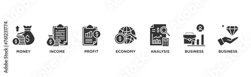 Cash flow banner web icon vector illustration concept for business and finance circulation with icon of money, income, profit, economy, analysis, business, and value