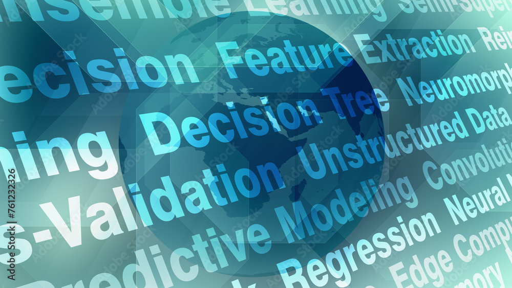 Ai texts and world globe innovation, technology, and autonomy in future of artificial intelligence and machine learning Ai texts and world globe innovation, technology, and autonomy in future of artificial intelligence and machine learning