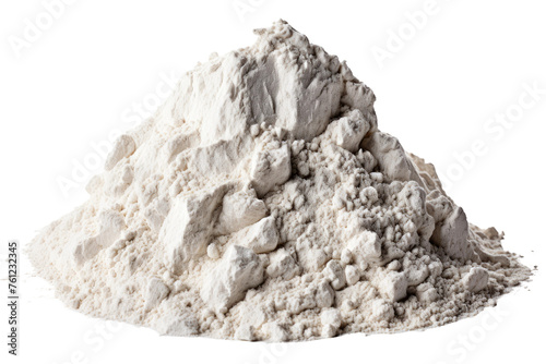 Heap of White Powder on White Background. On a White or Clear Surface PNG Transparent Background.