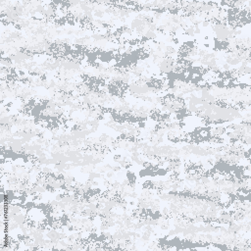 Military pixel camouflage illustration seamless pattern white grey winter camo square texture banner illustration wallpaper