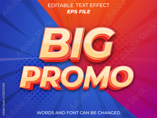 big promo text effect, font editable, typography, 3d text. vector template