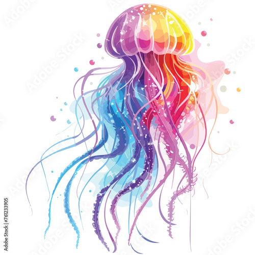 Colorful Jellyfish Clipart 
