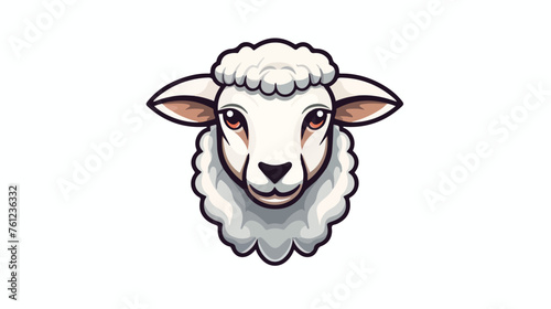 Lamb face icon vector illustration animal theme flat