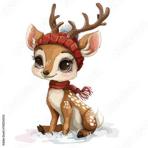 Cute Reindeer Clipart isolated on white background
