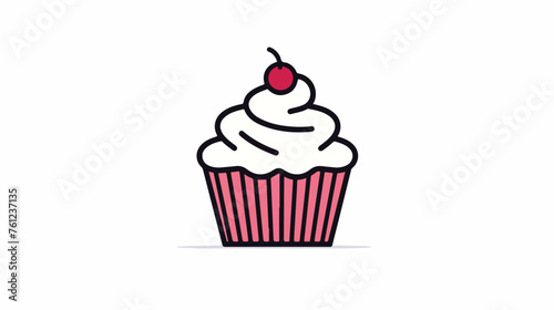 Logo or symbol of cupcake icon with black fill style