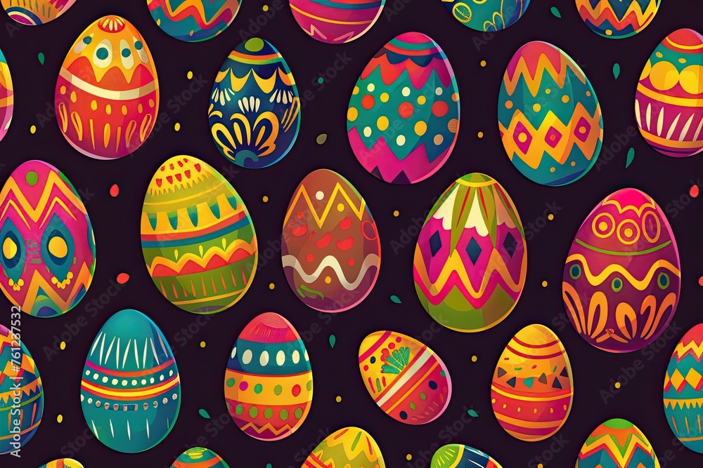 Seamless pattern of Easter eggs. Modern abstract seamless pattern