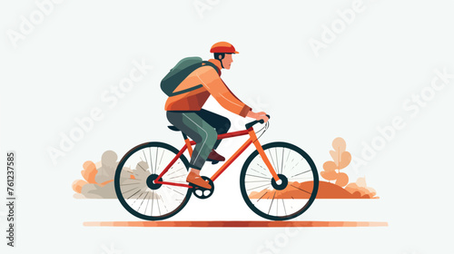 Male riding bike. Man on bicycle active bike riding © RedFish