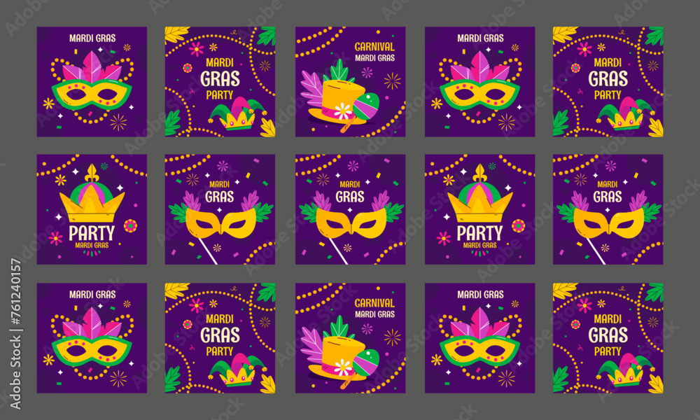 mardi grass parade vector illustration flat design