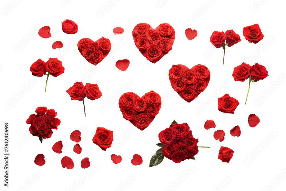 Heart-Shaped Roses. On a Transparent Background. Heart-Shaped Roses. On a Transparent Background.
