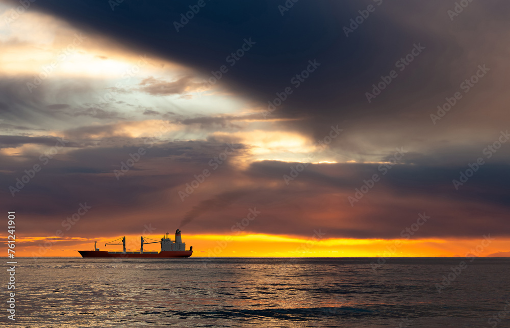 View of a sunset over a sea.
