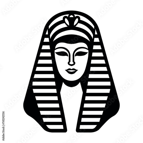 black vector pharaon icon on white background
