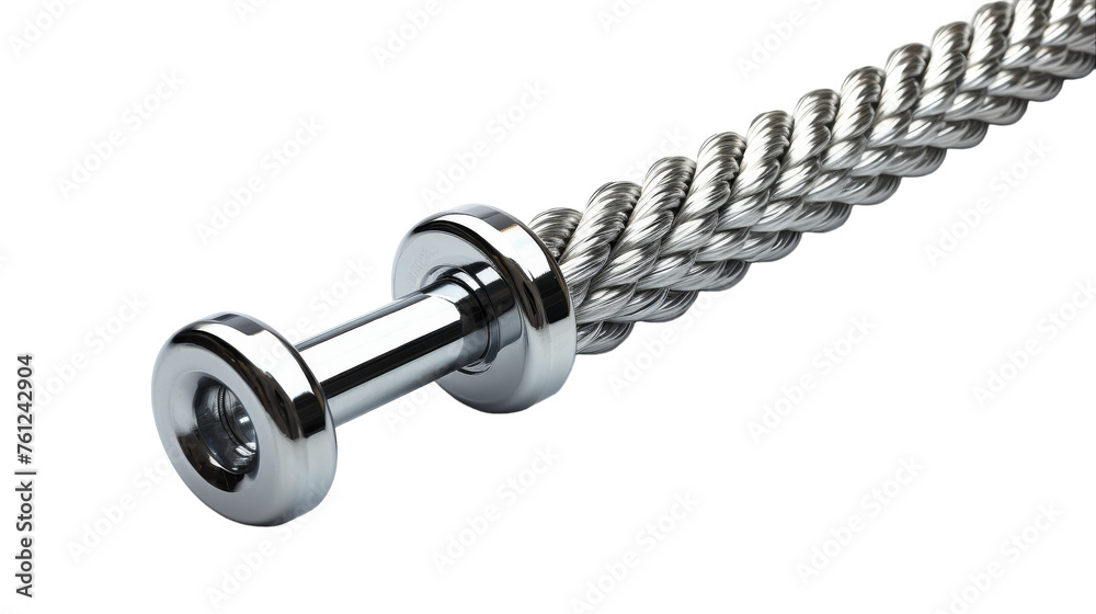 A shiny stainless steel screw with a mesmerizing spiral design, showcasing precision craftsmanship A shiny stainless steel screw with a mesmerizing spiral design, showcasing precision craftsmanship