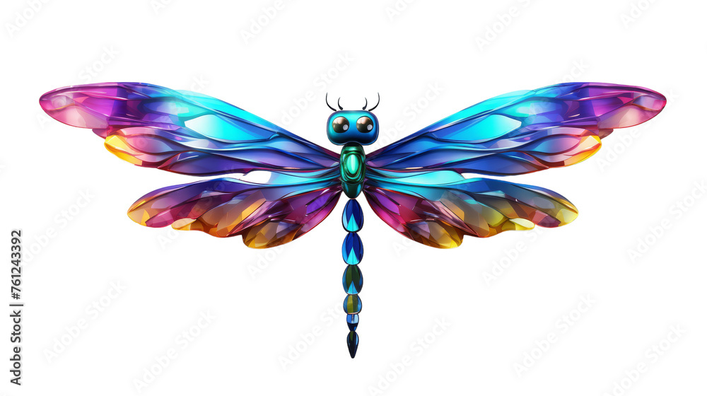 A colorful dragon perched gracefully on a white surface A colorful dragon perched gracefully on a white surface