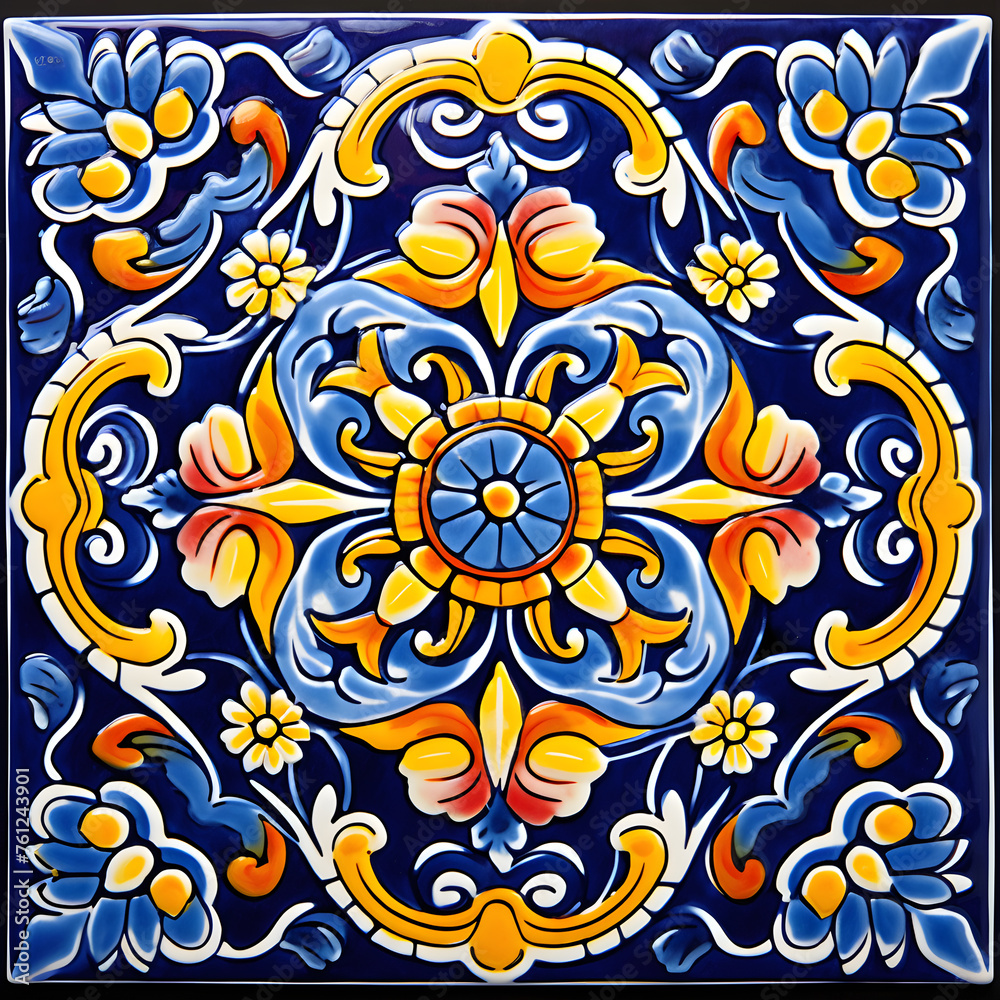 Mexican Traditional Talavera Style Tiles from Puebla Mexican Traditional Talavera Style Tiles from Puebla