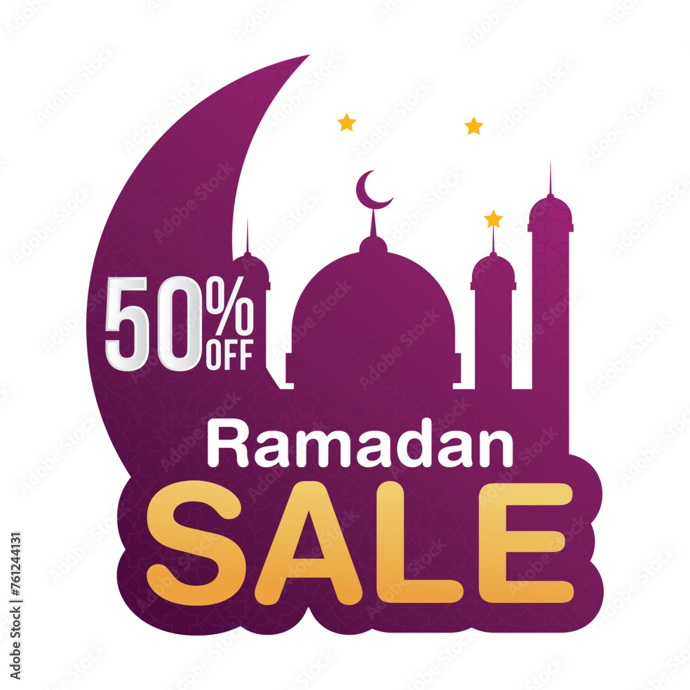 Ramadan banner sale, sticker, tag, discount, label, Big Sale, Mega Sale, New Sale