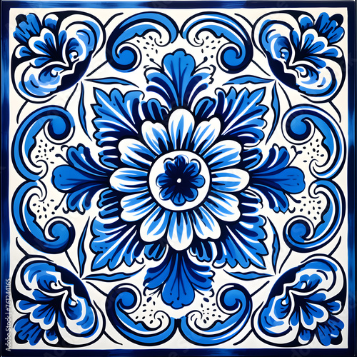 Mexican Traditional Talavera Style Tiles from Puebla