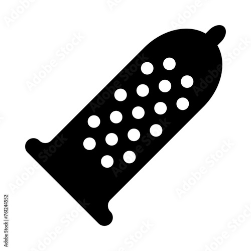 Rubber Dotted Condom Solid Icon
